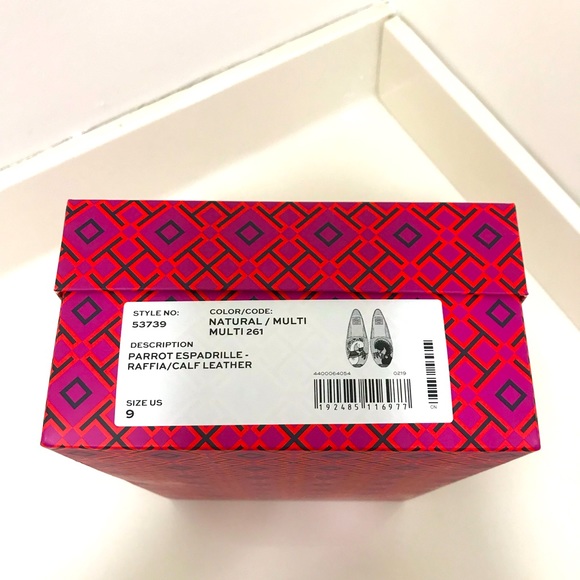 Tory Burch Parrot Espadrille Raffia/Calf Leather - Picture 12 of 13